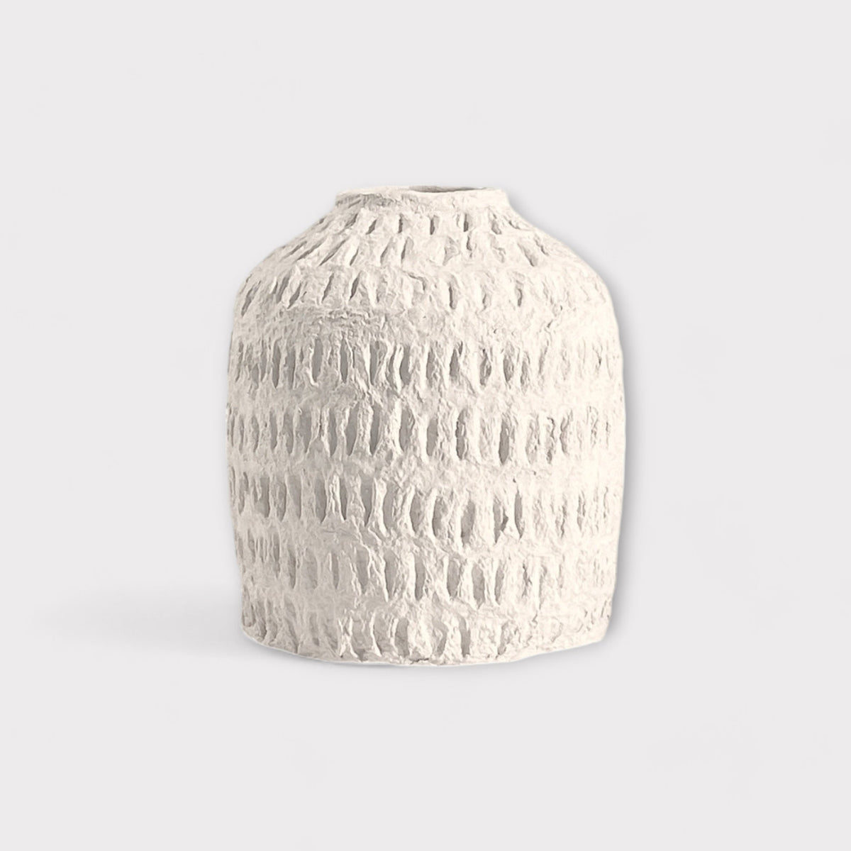 Cotton Stone Jar Vase - Eggshell - Matteurs - Nest & Bird