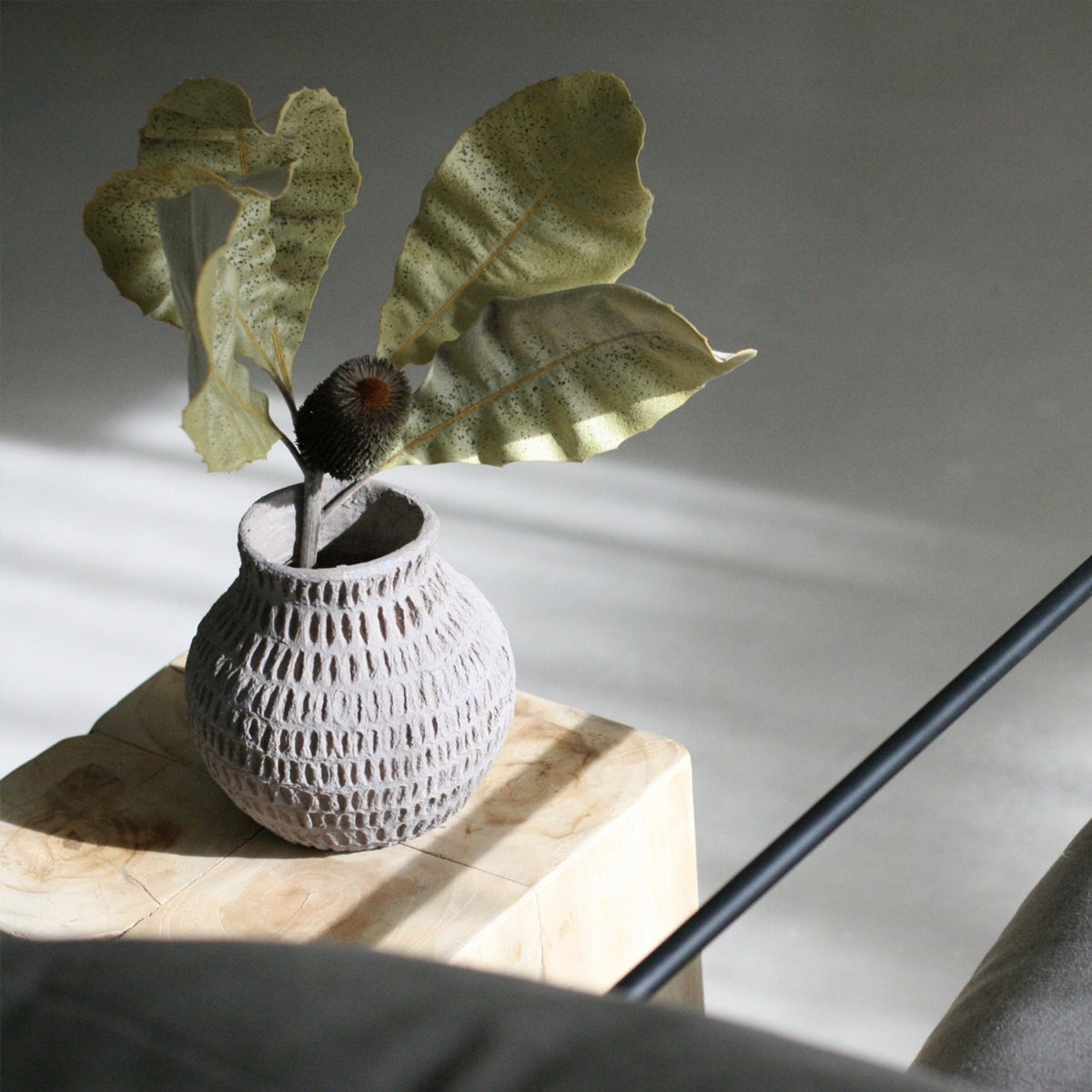 Cotton Stone Vase Round - Soft Beige - Matteurs - Nest & Bird