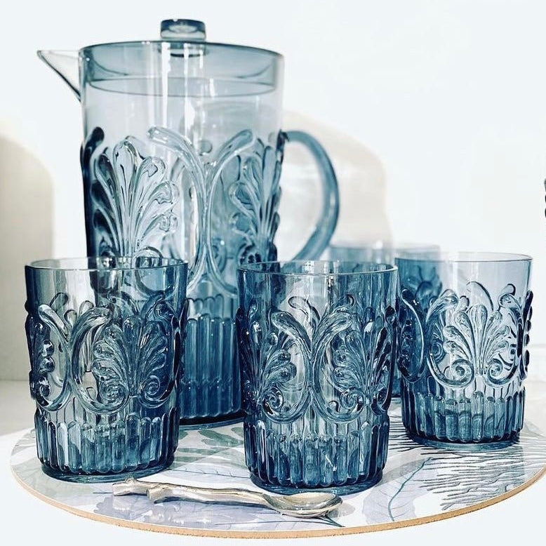 Flemington Acrylic Jug - Blue - Indigo Love Collectors - Nest & Bird