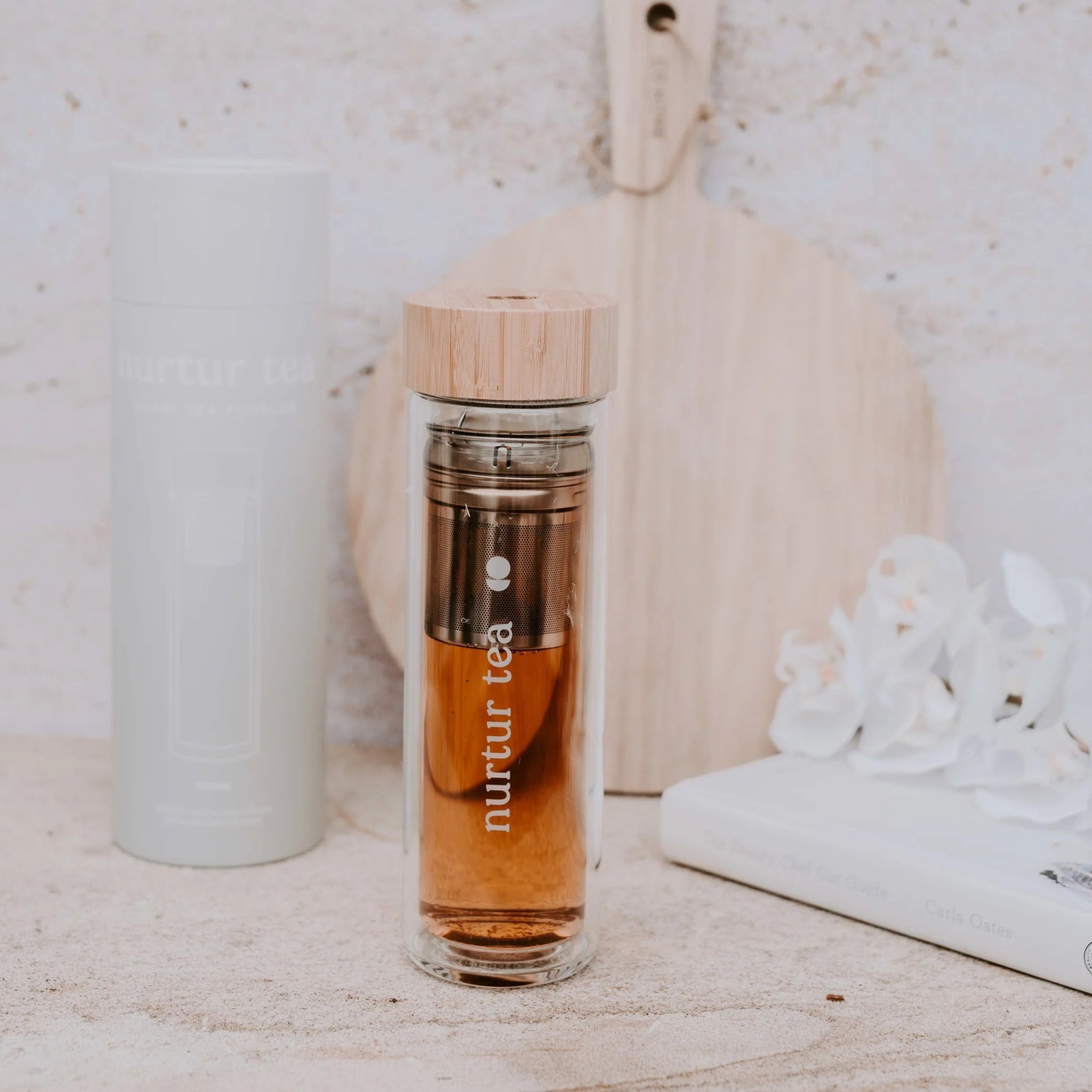 Glass Tea Bottle with Infuser - Nurtur Tea - Nest & Bird