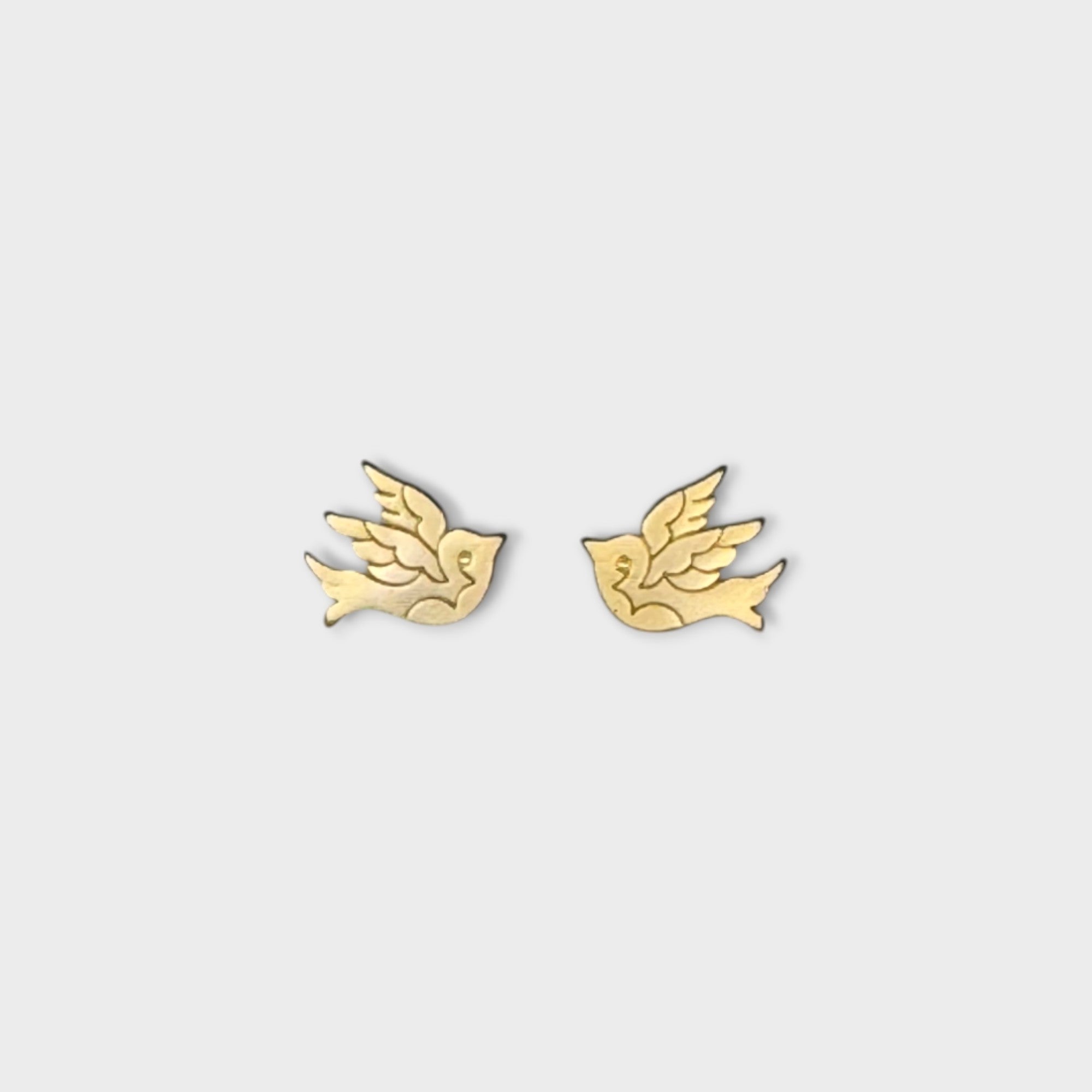 Little Bird Stud Earrings - Gold - Nest & Bird - Nest & Bird