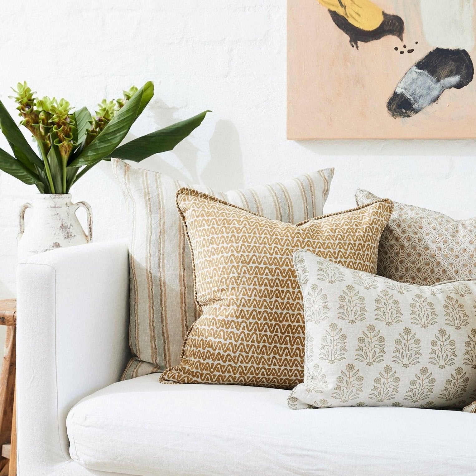 Menorca Saffron Pillow - Walter G - Nest & Bird