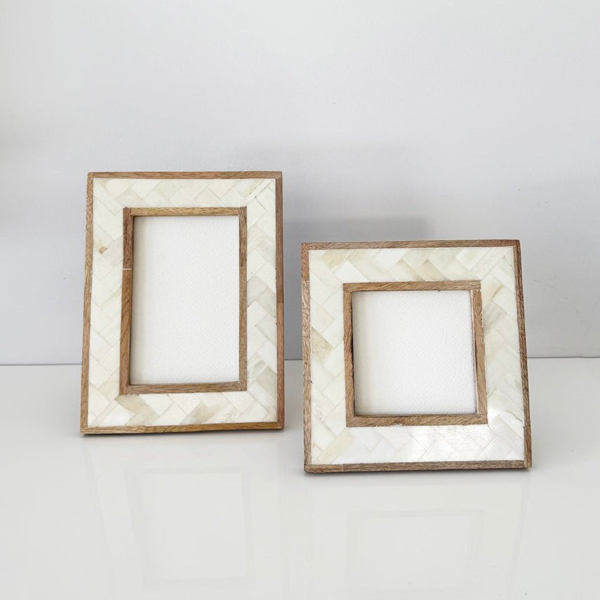 Natural Herringbone Frame Large - Status Collections - Nest & Bird
