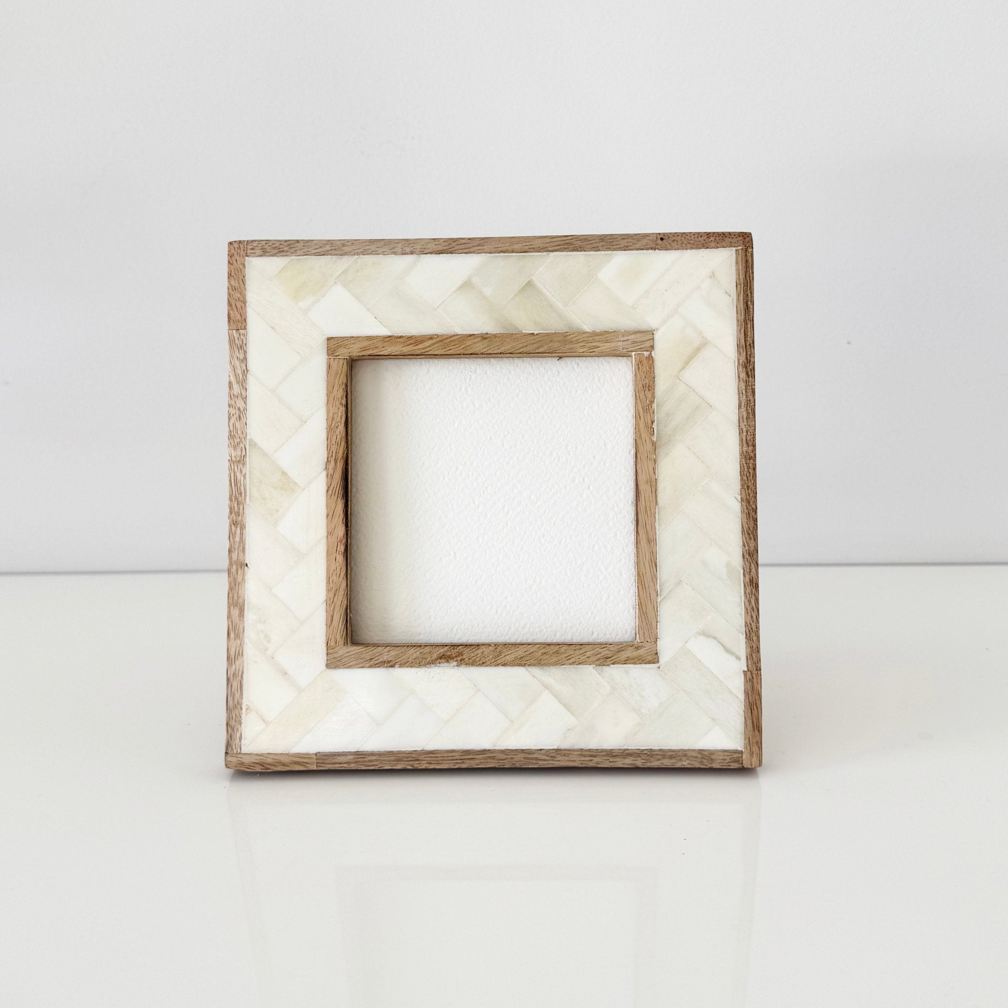 Natural Herringbone Frame Small - Status Collections - Nest & Bird