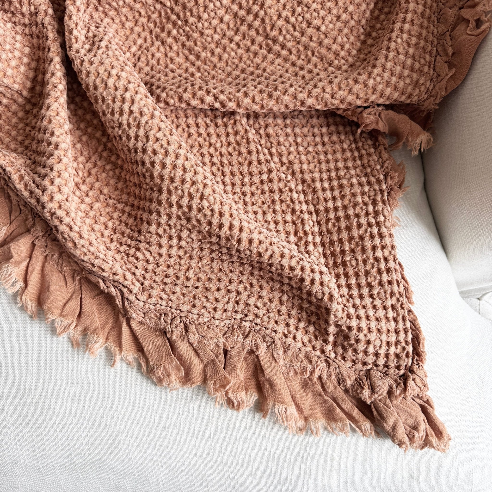 Organic Cotton Waffle Throw - Rust - Mama and Tochter - Nest & Bird