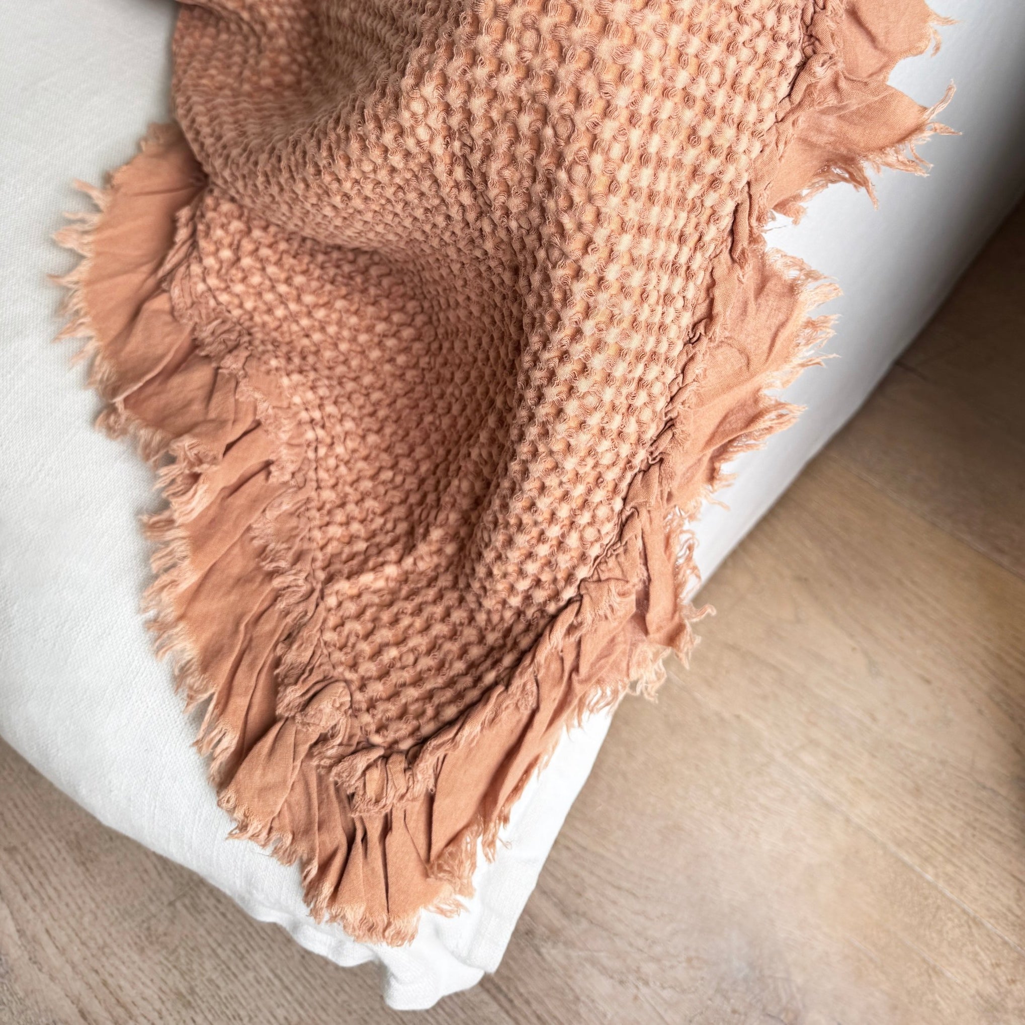 Organic Cotton Waffle Throw - Rust - Mama and Tochter - Nest & Bird