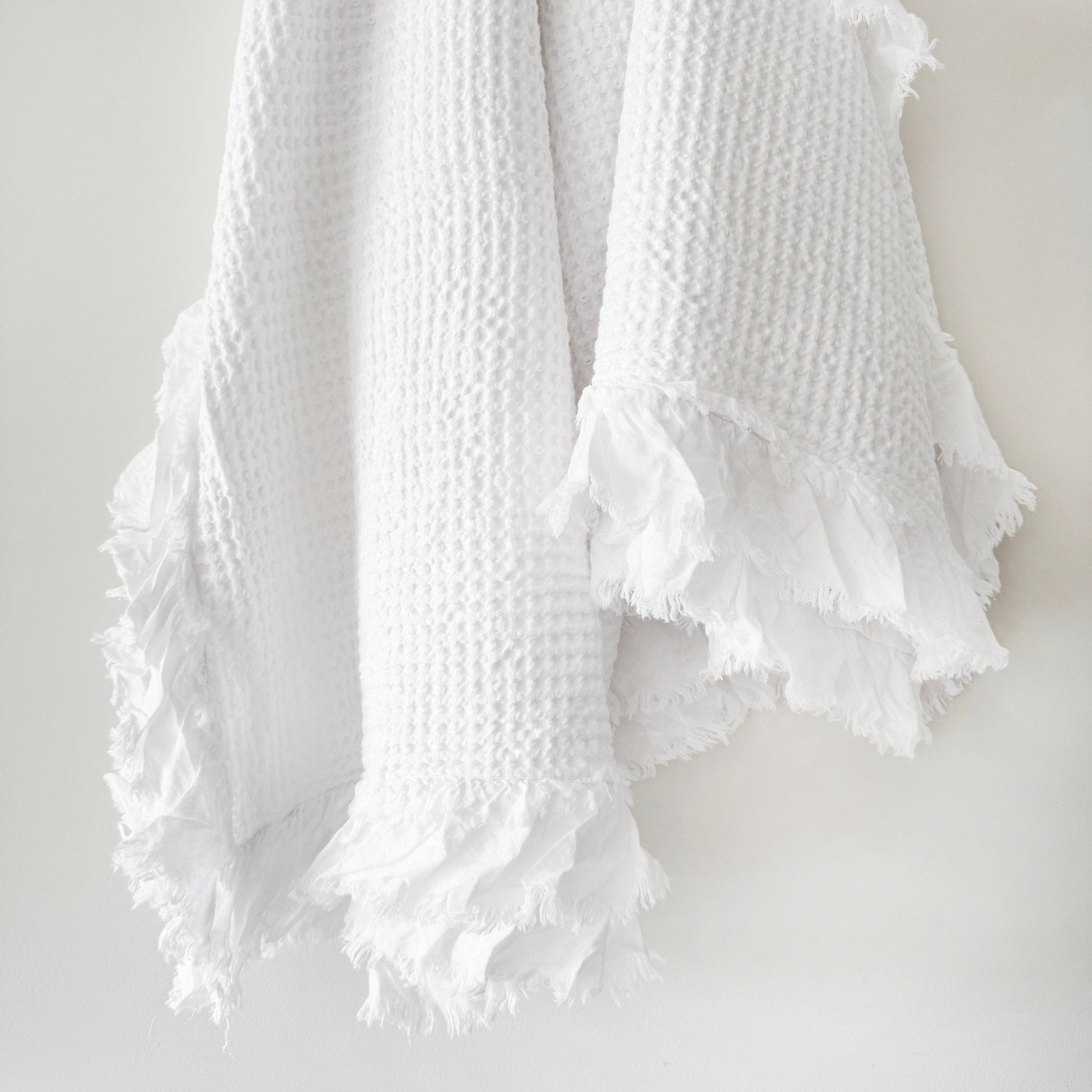 Organic Cotton Waffle Throw - White - Mama and Tochter - Nest & Bird