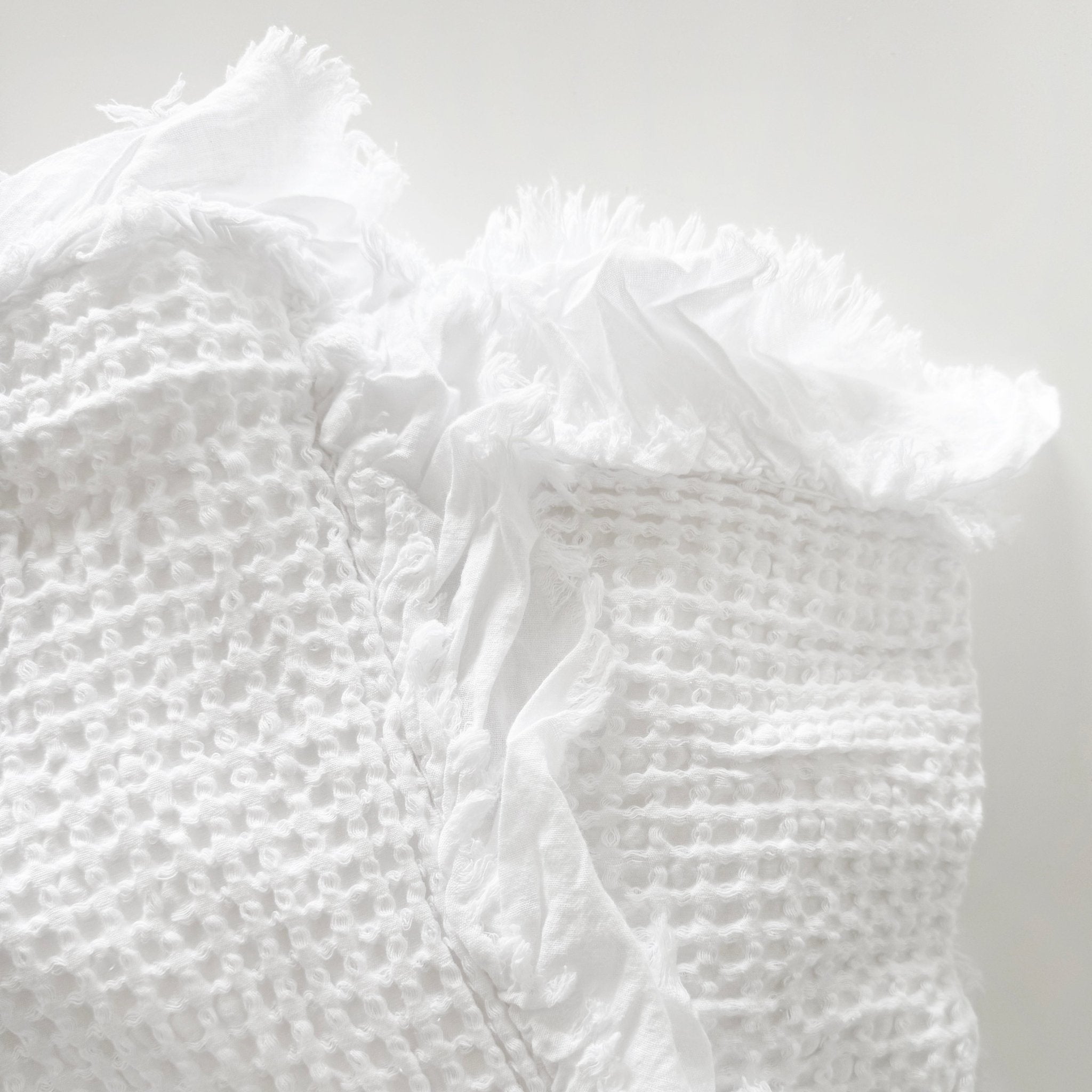 Organic Cotton Waffle Throw - White - Mama and Tochter - Nest & Bird