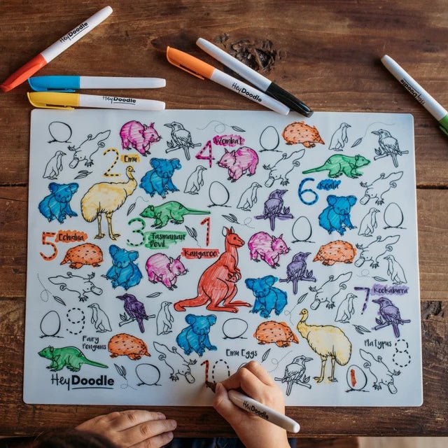 Reusable Silicone Colouring In Mat - Aussie Icons - Nest & Bird - Nest & Bird