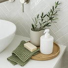 Rustic Waffle Hand Towel Large - Light Olive - Mama and Tochter - Nest & Bird