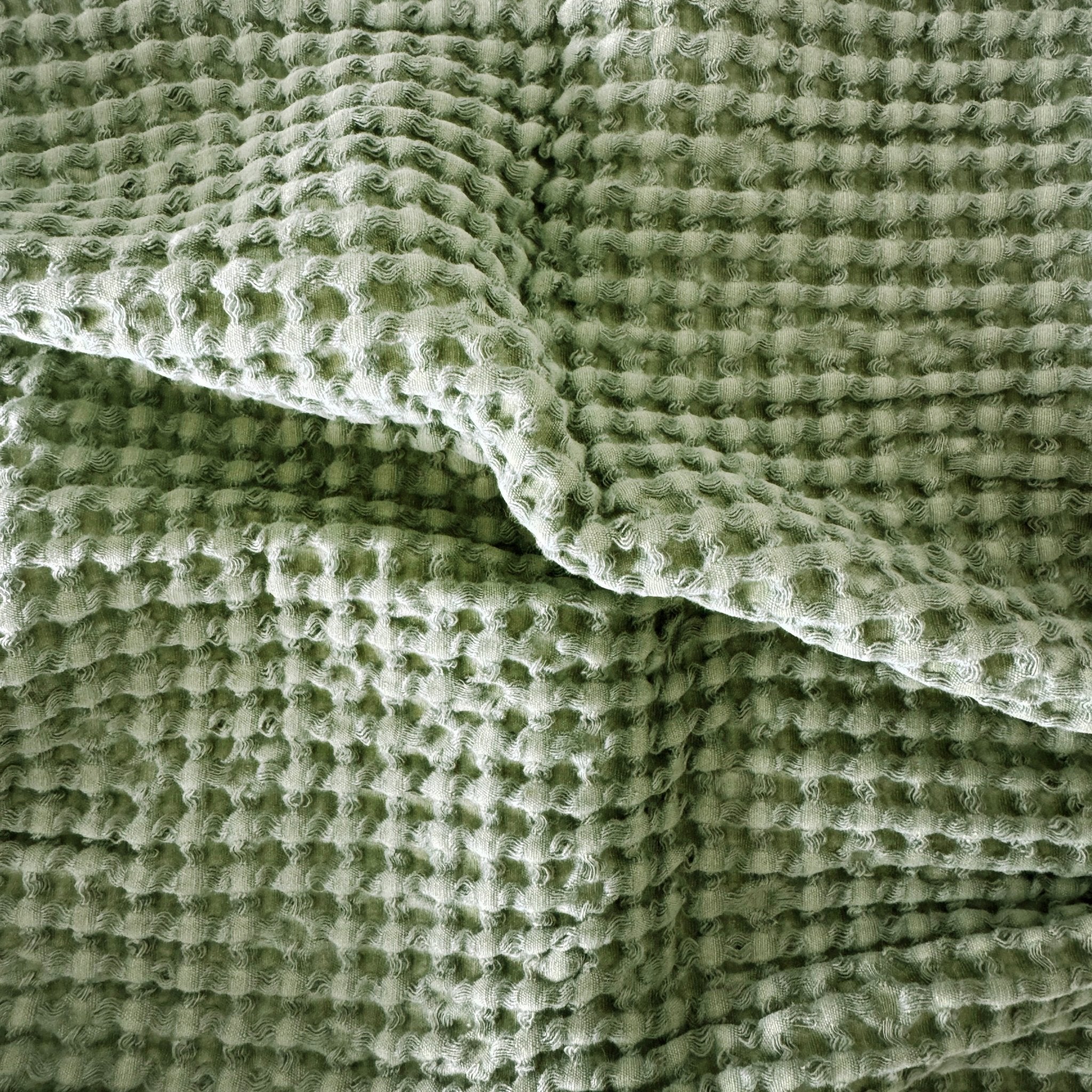 Rustic Waffle Hand Towel - Olive - Mama and Tochter - Nest & Bird