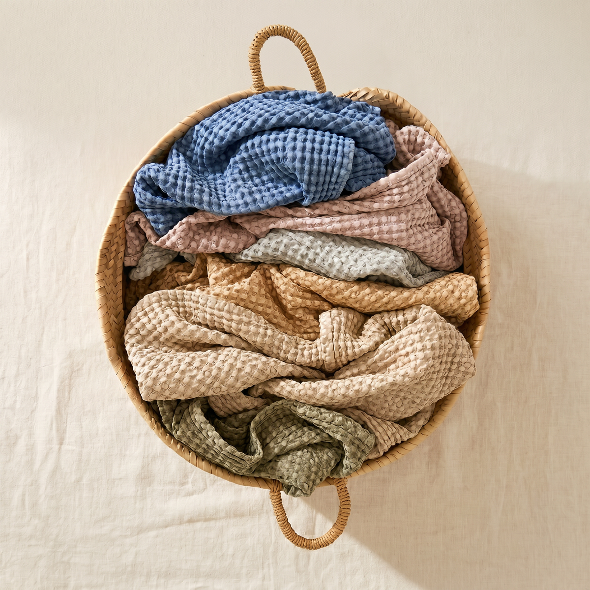 Rustic Waffle Hand Towel - Grey