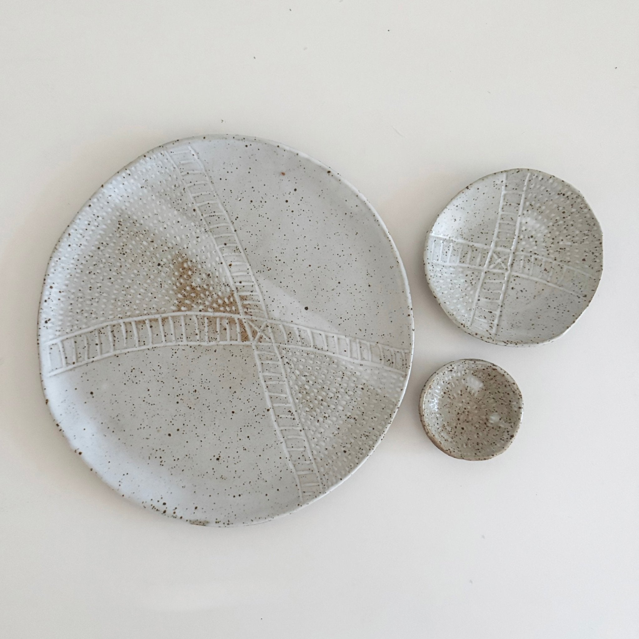 Ceramic Serving Plate and Two Dishes - Bay Rd Ceramics - Nest & Bird