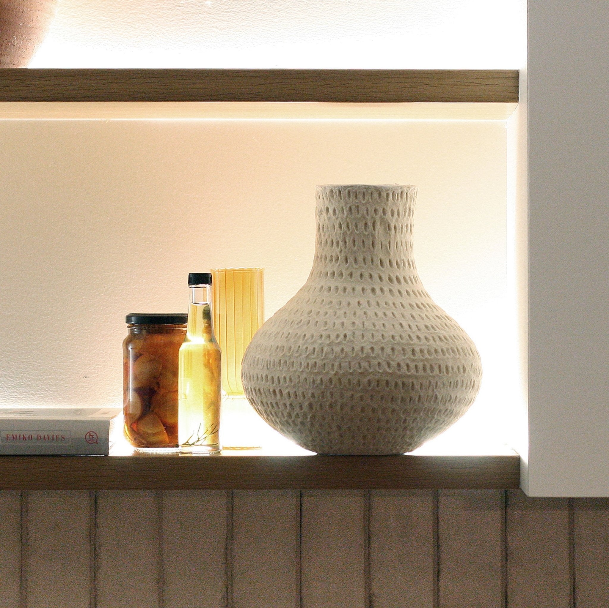 Cotton Stone Gourd Vase -Matteurs- Nest & Bird