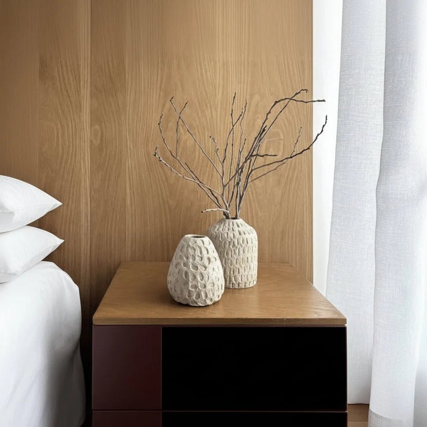 Cotton Stone Jar Vase -Matteurs- Nest & Bird