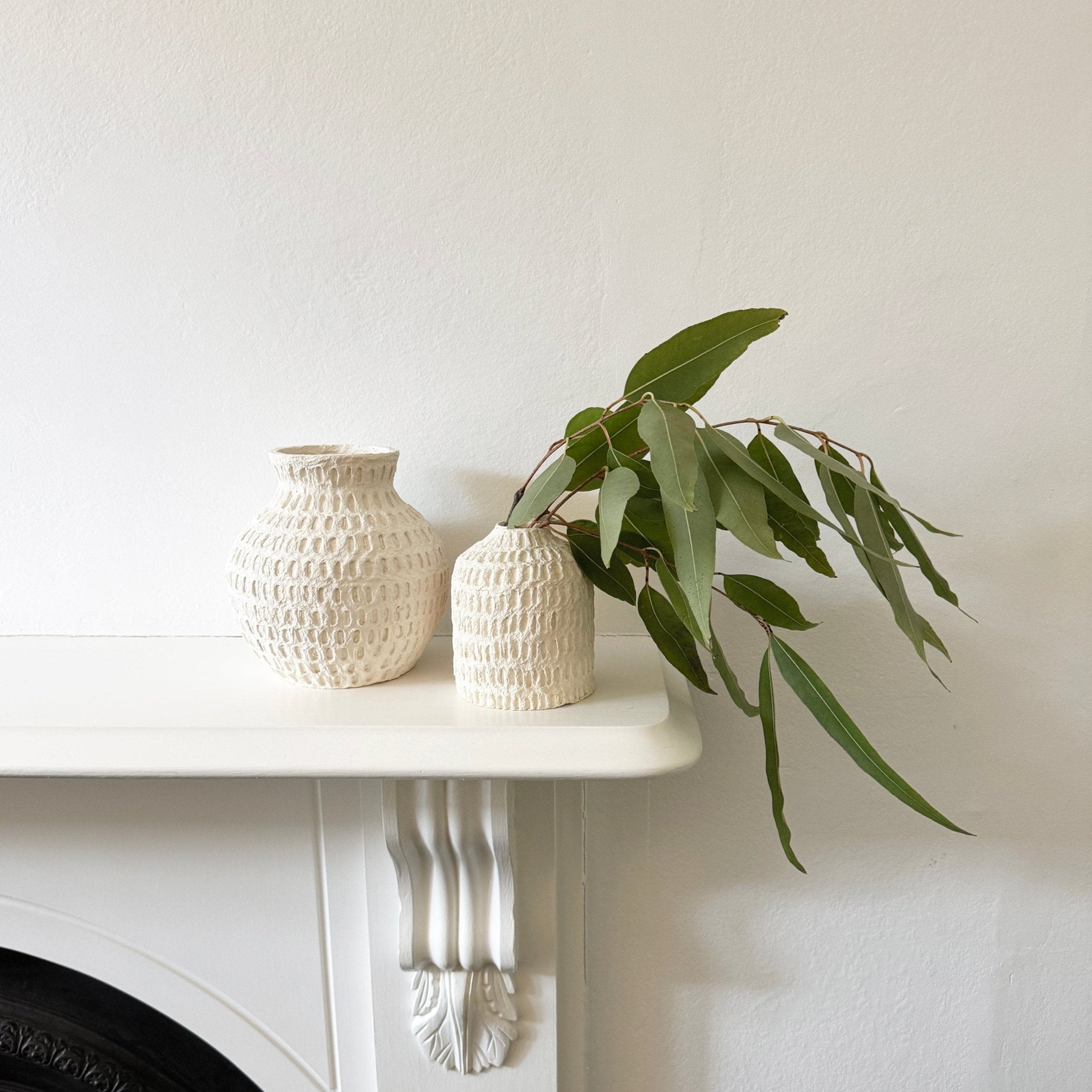 Cotton Stone Jar Vase - Eggshell - Matteurs - Nest & Bird