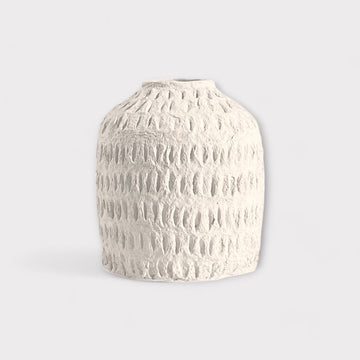 Cotton Stone Jar Vase - Eggshell - Matteurs - Nest & Bird