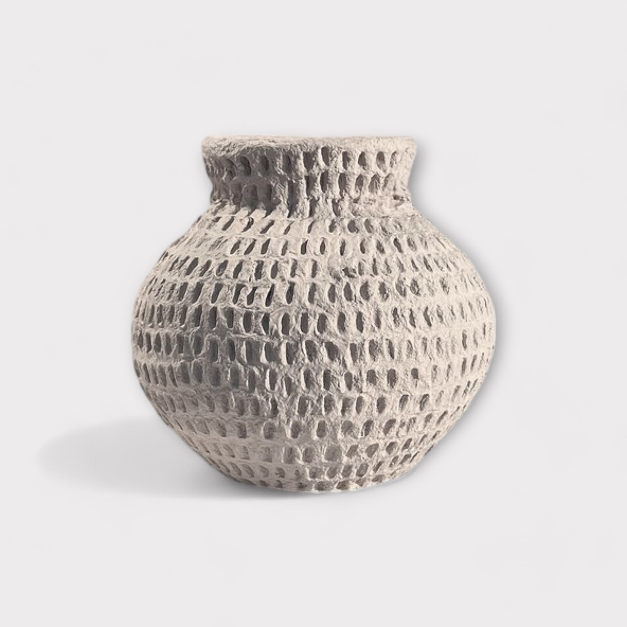 Cotton Stone Vase Round - Soft Beige - Matteurs - Nest & Bird