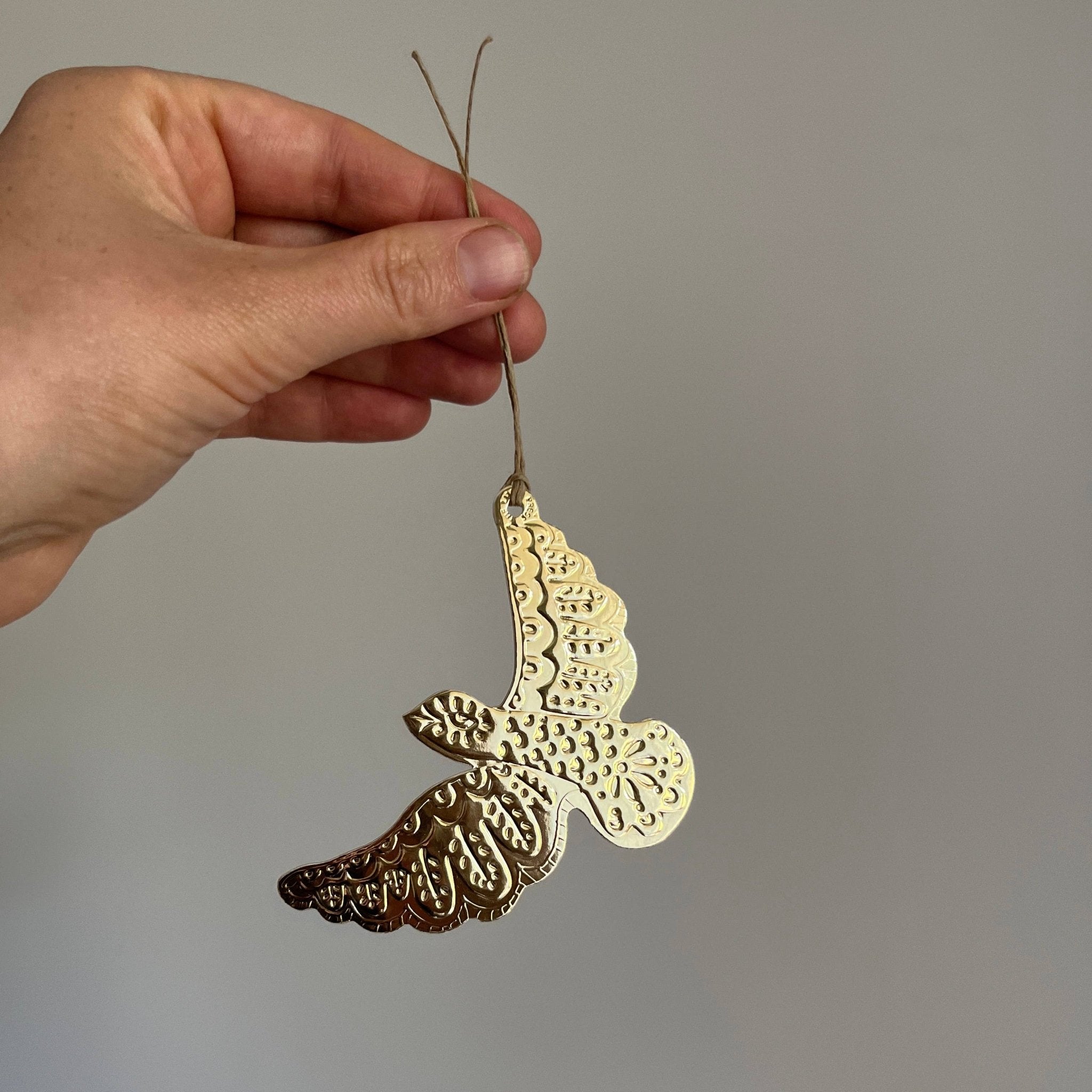 Embossed Paper Dove Ornament – Gold - THE LITTLE PRESS - Nest & Bird