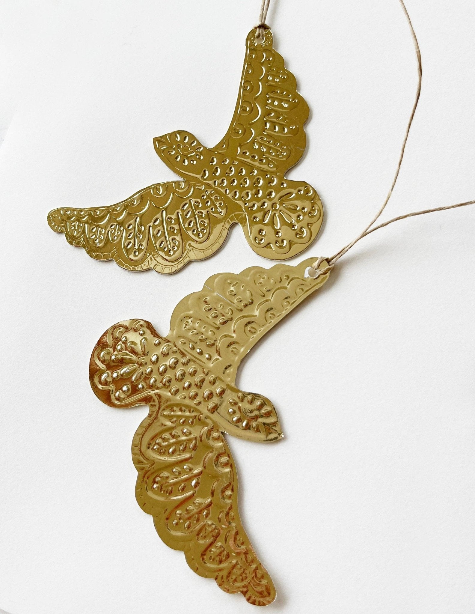 Embossed Paper Dove Ornament – Gold - THE LITTLE PRESS - Nest & Bird