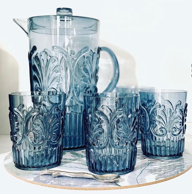 Flemington Acrylic Jug - Blue - Indigo Love Collectors - Nest & Bird