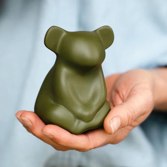 Joey Koala Sculpture | Green Resin -Nest & Bird- Nest & Bird