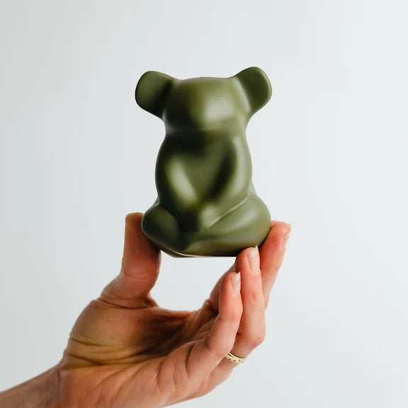 Joey Koala Sculpture | Green Resin -Nest & Bird- Nest & Bird