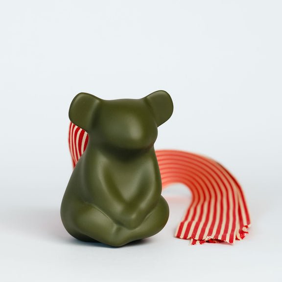 Joey Koala Sculpture | Green Resin -Nest & Bird- Nest & Bird