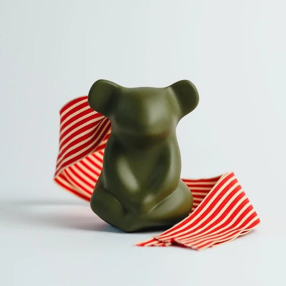 Joey Koala Sculpture | Green Resin -Nest & Bird- Nest & Bird