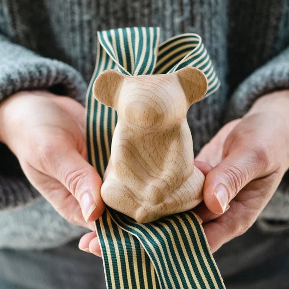 Joey Koala Sculpture | Natural Beech Wood -Nest & Bird- Nest & Bird