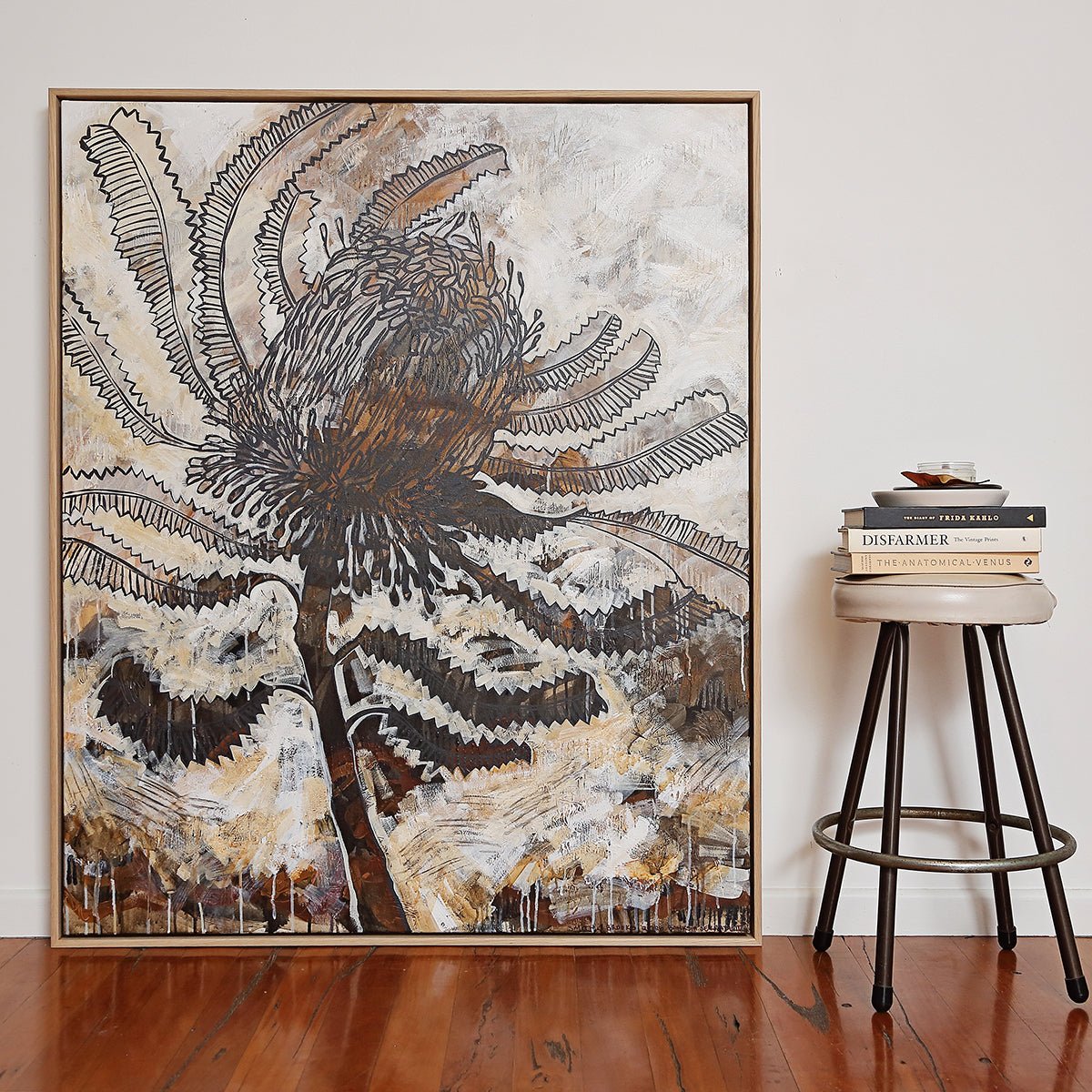 Limited Edition Oak Framed Print Banksia Serrata I -Nest & Bird- Nest & Bird