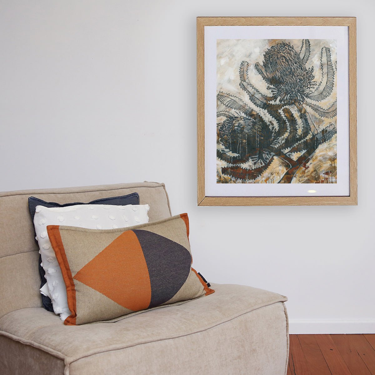 Limited Edition Oak Framed Print Banksia Serrata II -Nest & Bird- Nest & Bird