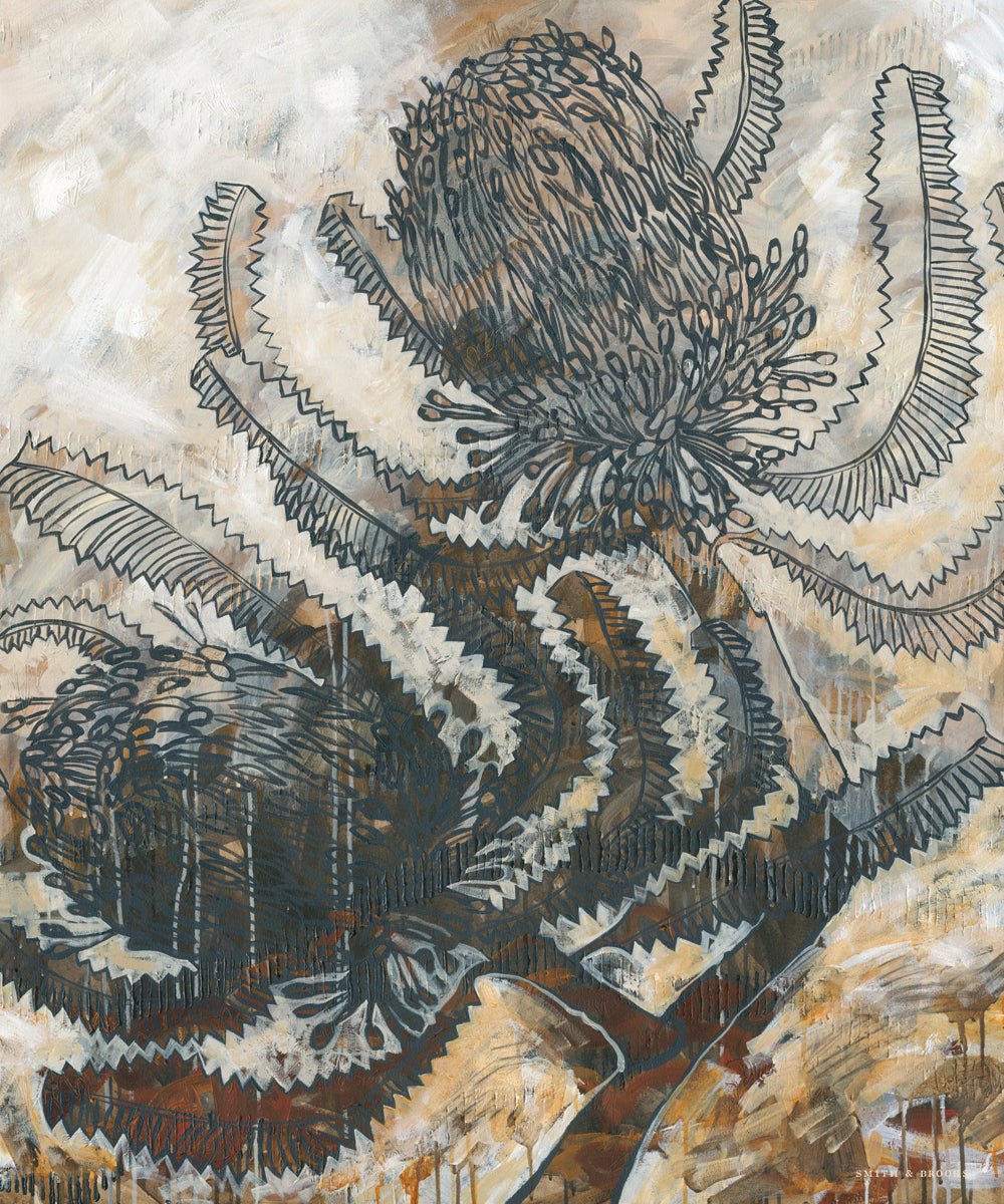 Limited Edition Oak Framed Print Banksia Serrata II -Nest & Bird- Nest & Bird