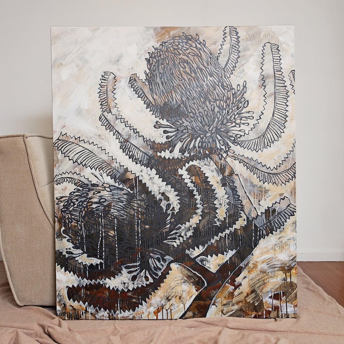 Limited Edition Oak Framed Print Banksia Serrata II -Nest & Bird- Nest & Bird