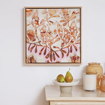 Limited Edition Oak Framed Print Coastal Banksia Form IV -Nest & Bird- Nest & Bird