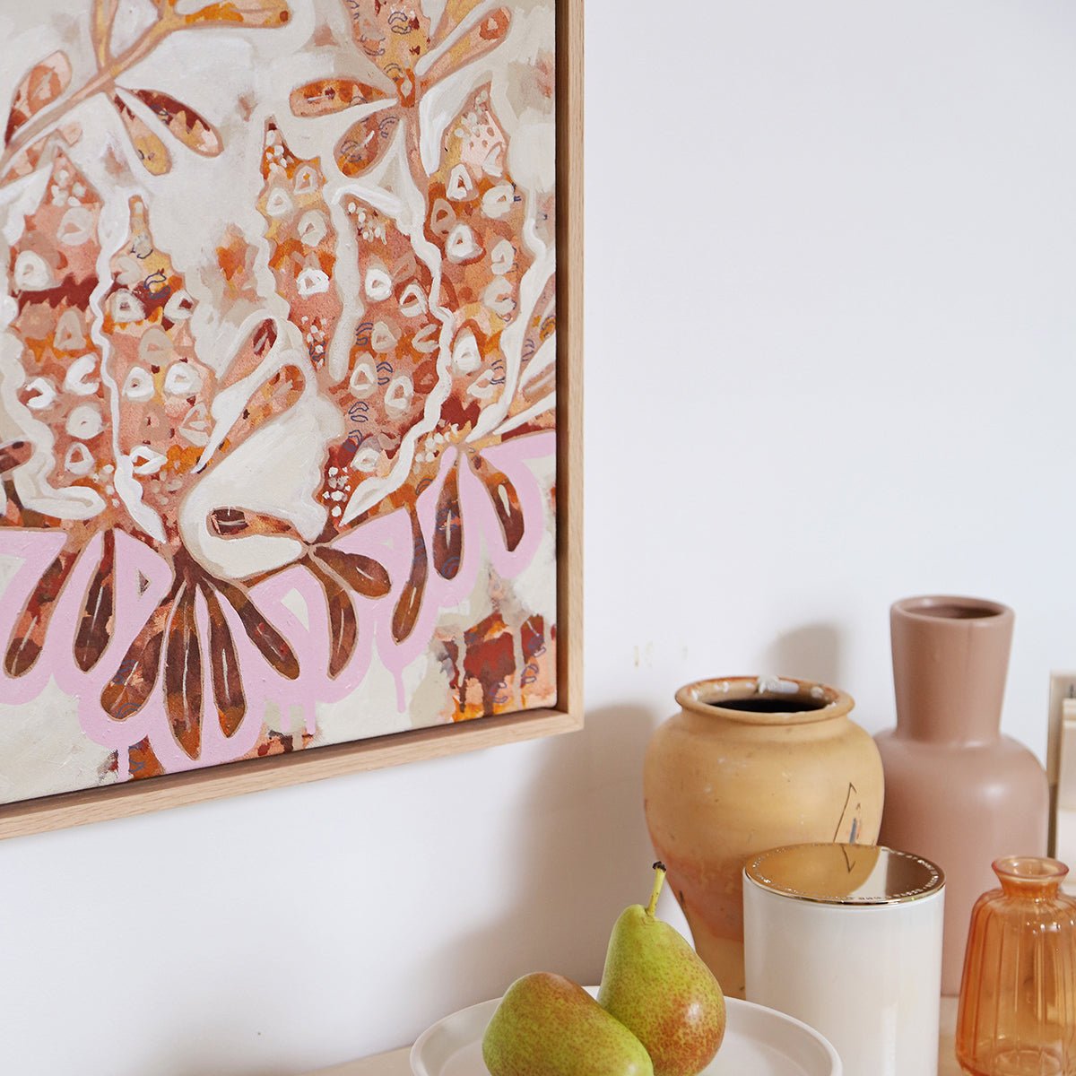 Limited Edition Oak Framed Print Coastal Banksia Form IV -Nest & Bird- Nest & Bird