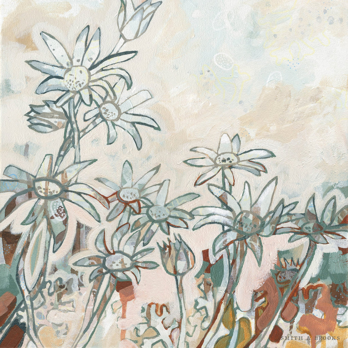 Limited Edition Oak Framed Print Flannel Flower Moment -Nest & Bird- Nest & Bird