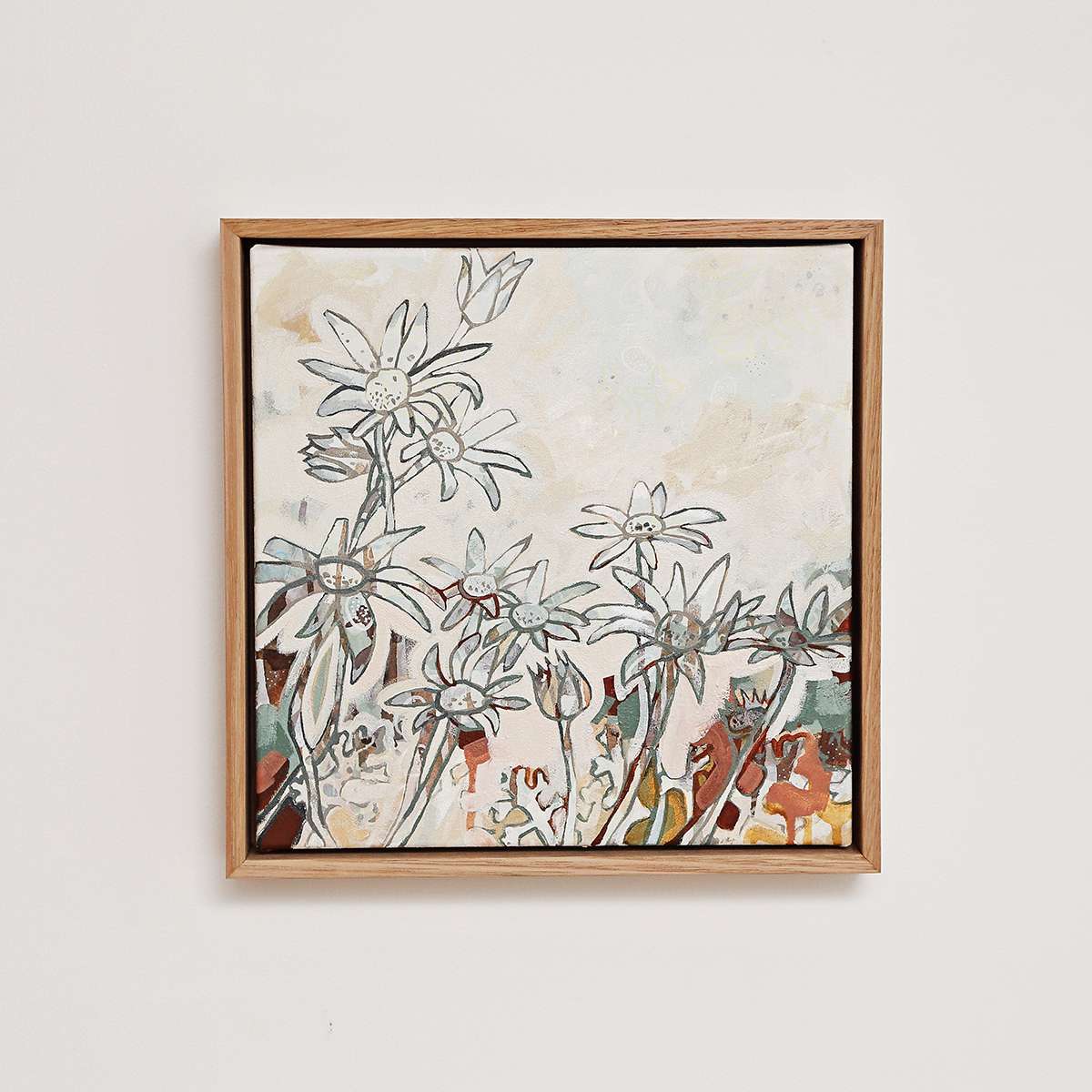 Limited Edition Oak Framed Print Flannel Flower Moment -Nest & Bird- Nest & Bird