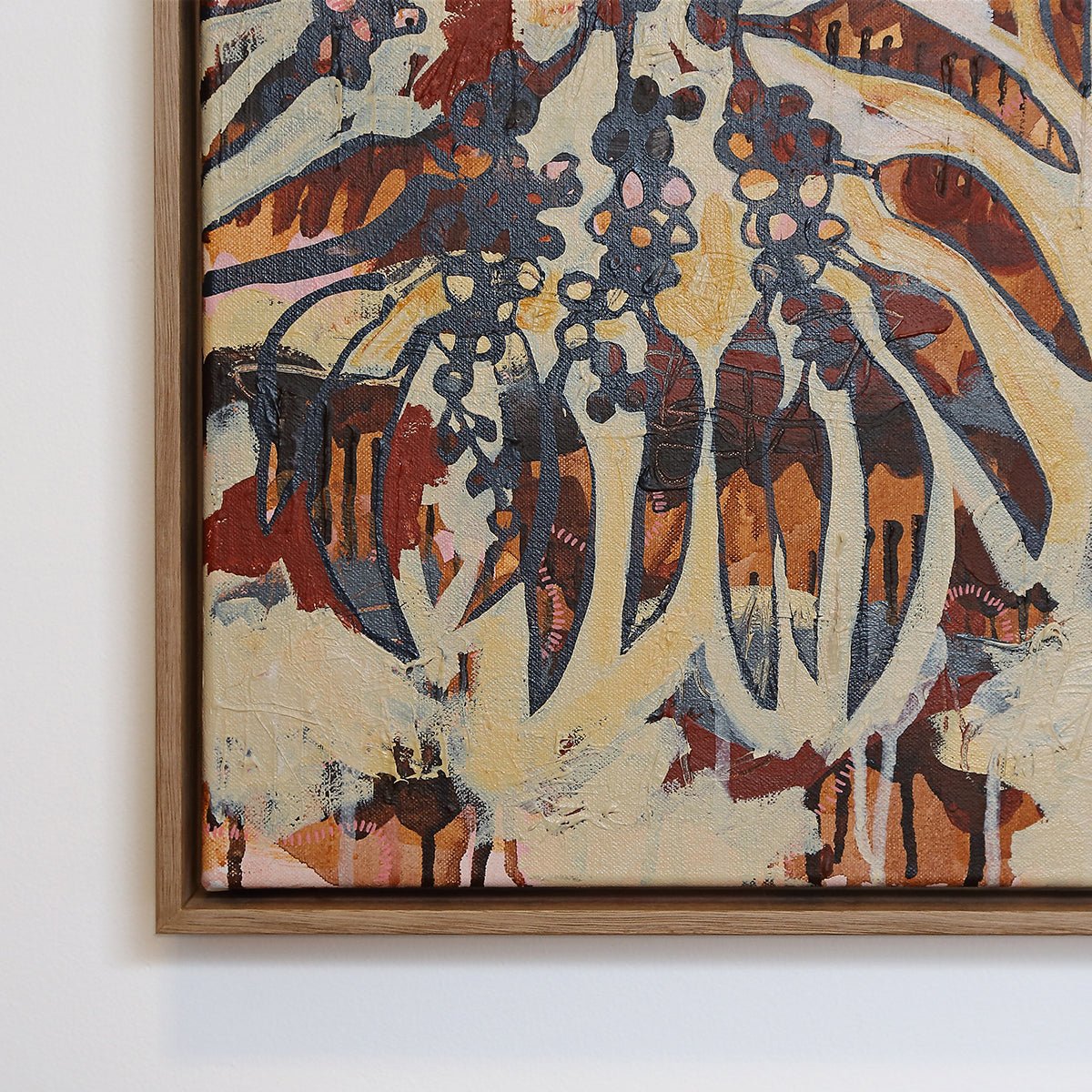 Limited Edition Oak Framed Print Golden Wattle Still II -Nest & Bird- Nest & Bird