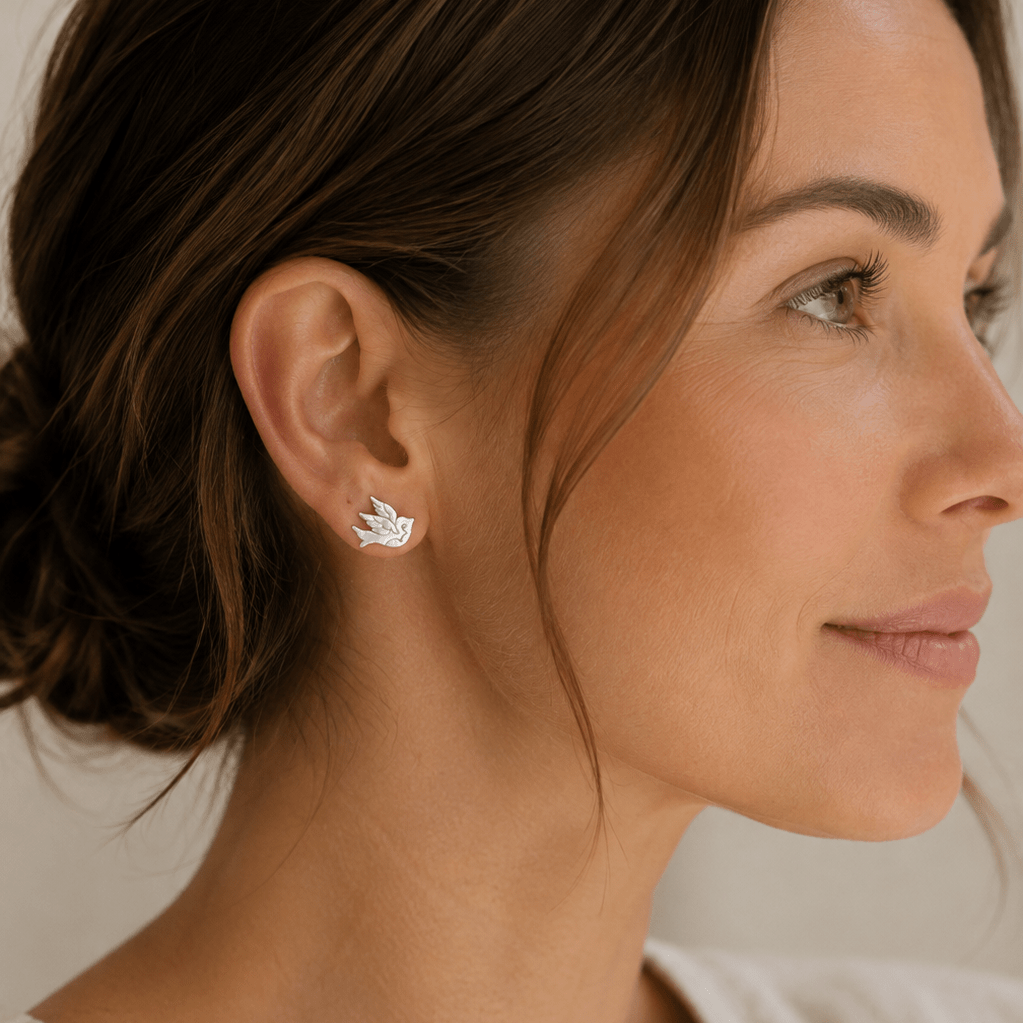 Little Bird Stud Earrings -Nest & Bird- Nest & Bird
