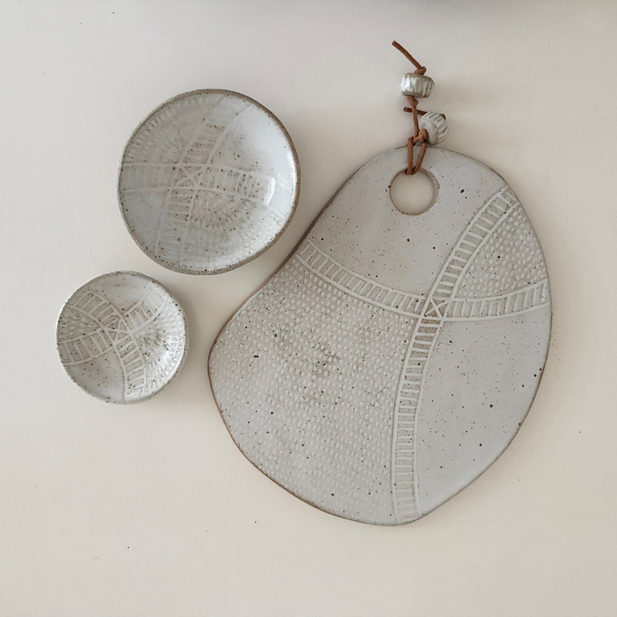 Medium Ceramic Serving Platter and Two Dishes - Bay Rd Ceramics - Nest & Bird