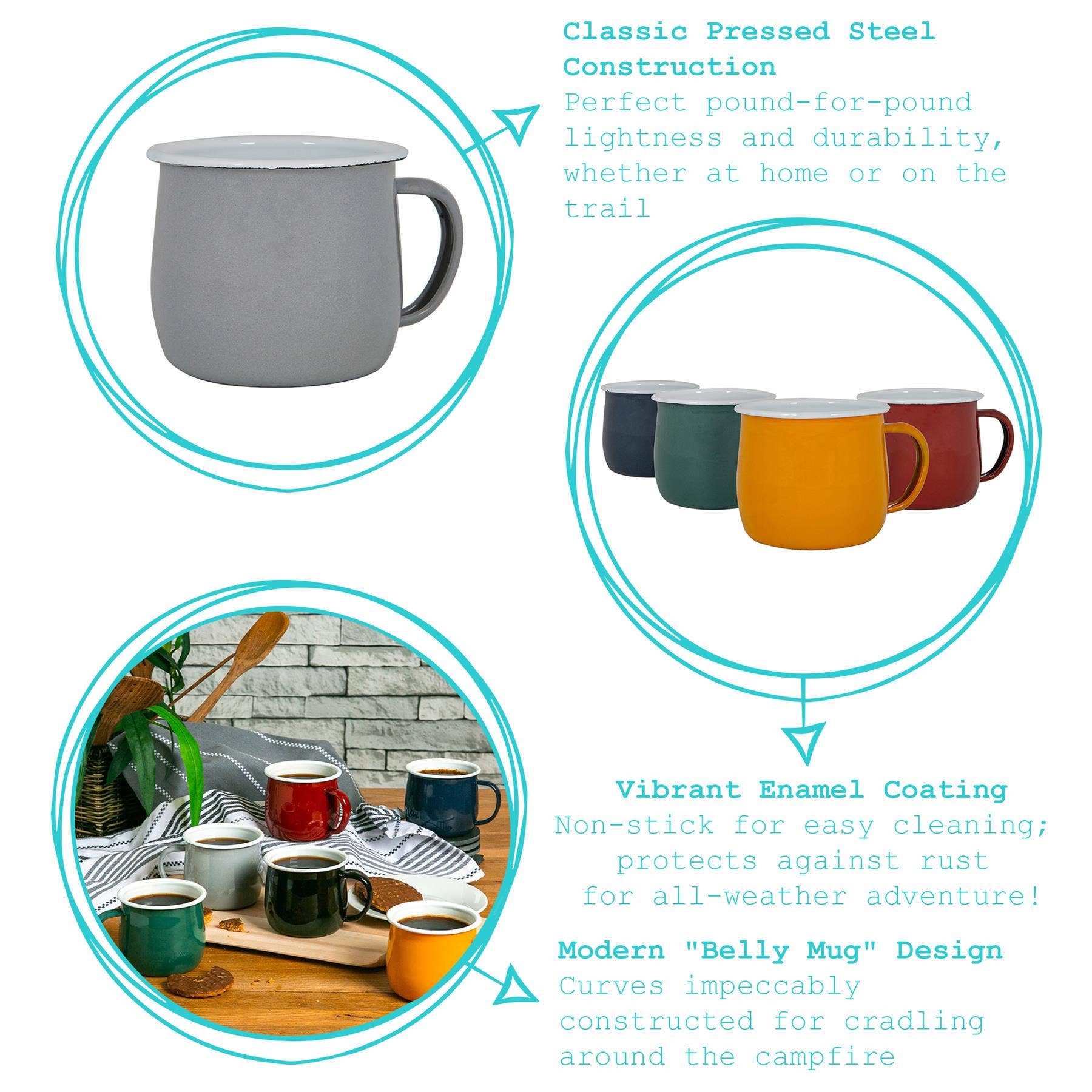 Navy Enamel Belly Mug - Rinkit Pty Ltd - Nest & Bird