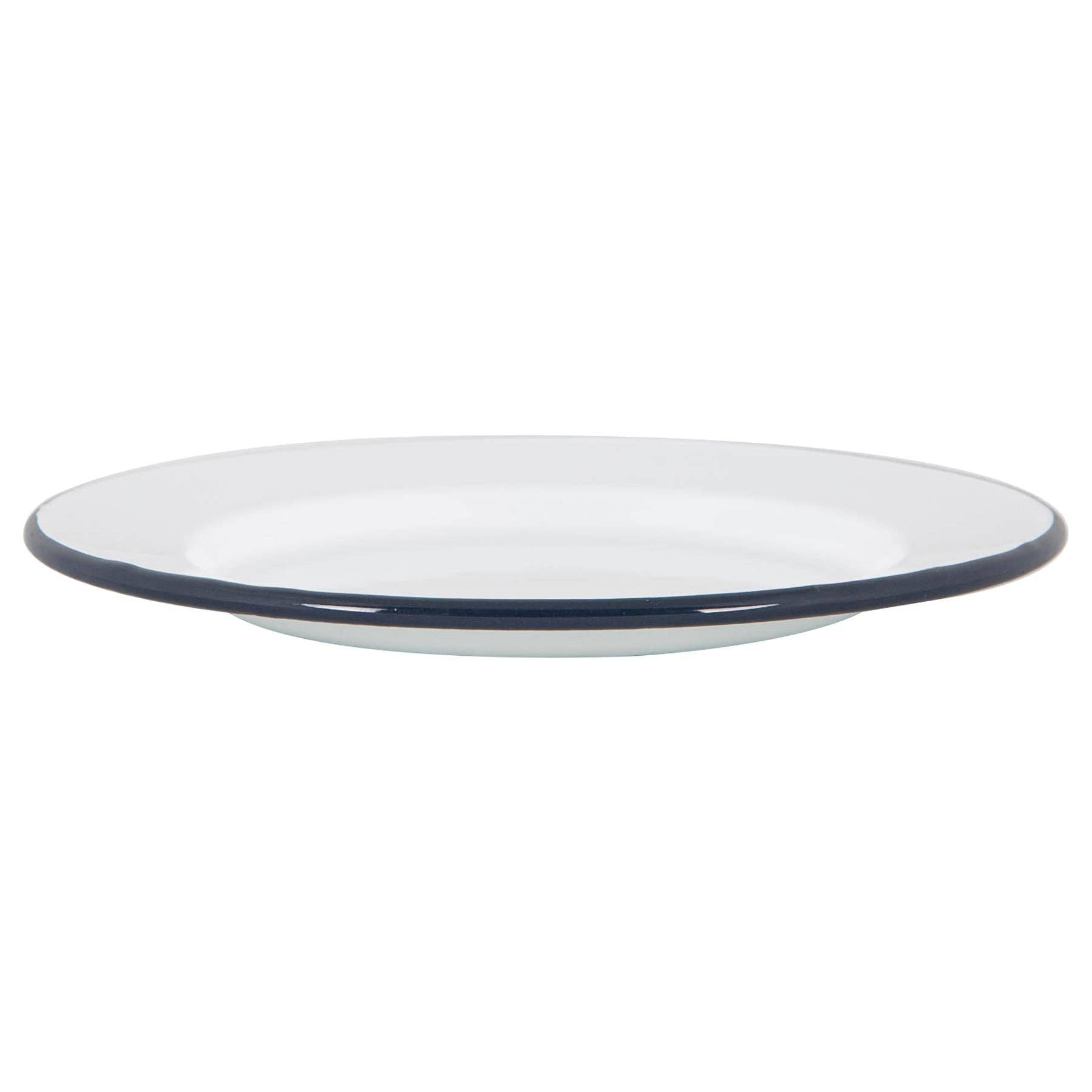 Navy Rim Enamel Dinner Plate - Rinkit Pty Ltd - Nest & Bird