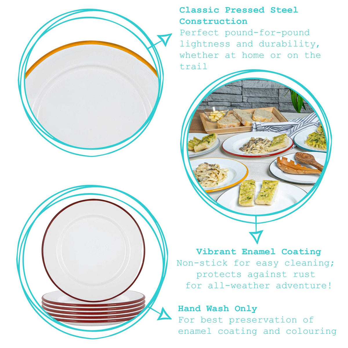 Navy Rim Enamel Dinner Plate - Rinkit Pty Ltd - Nest & Bird