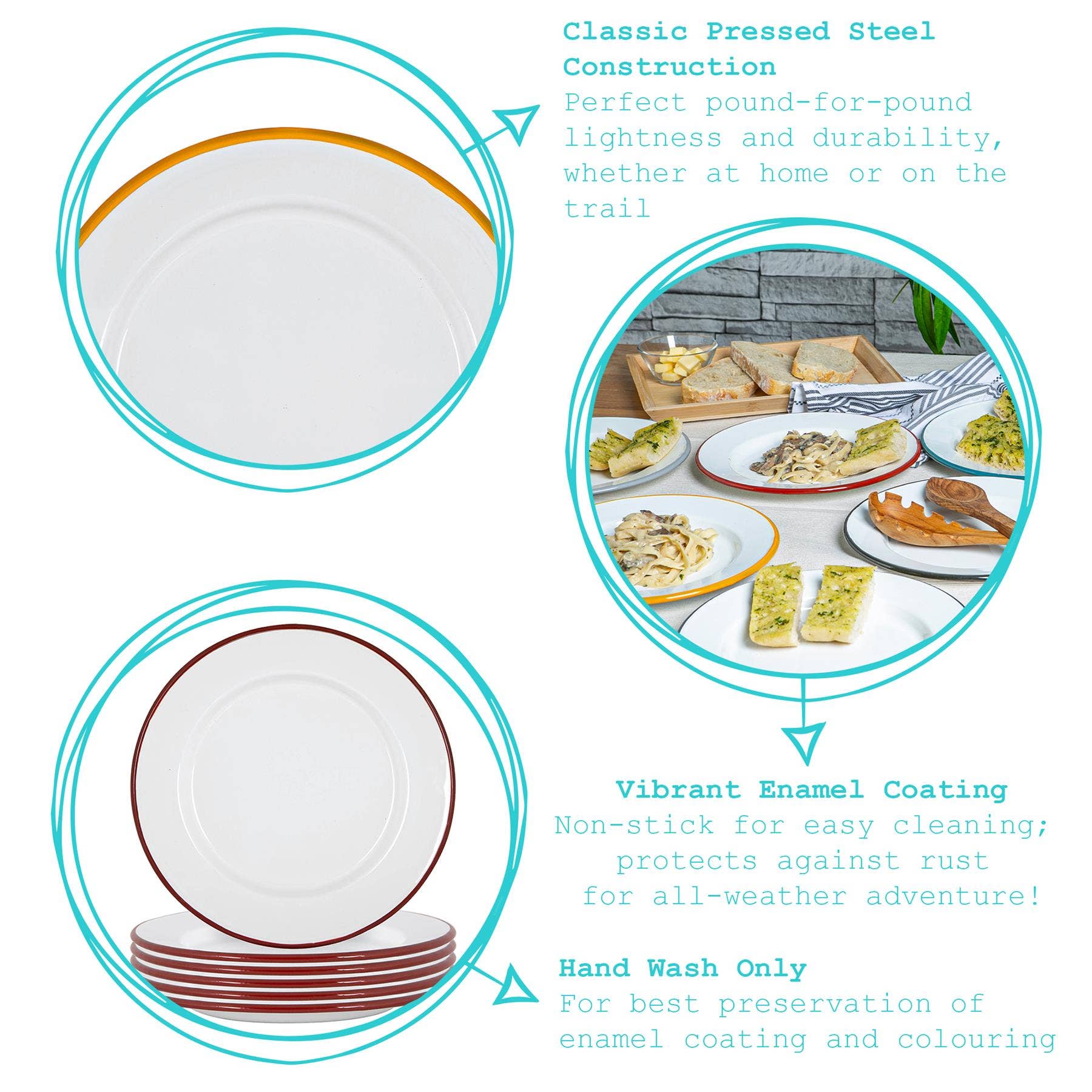 Navy Rim Enamel Dinner Plate - Rinkit Pty Ltd - Nest & Bird