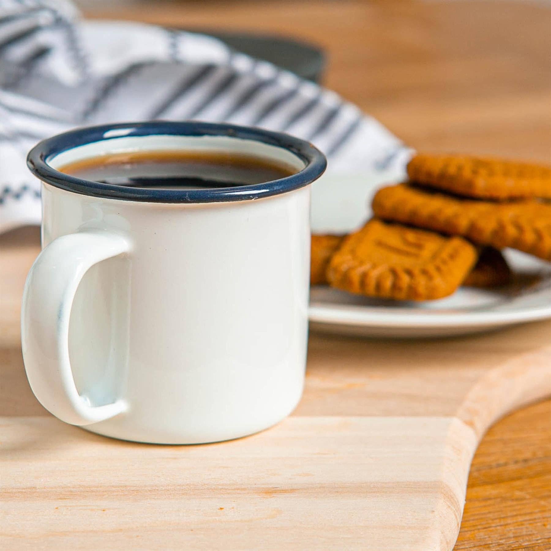 Navy Rim Enamel Mini Cup - Rinkit Pty Ltd - Nest & Bird
