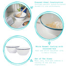 Navy Rim Enamel Mixing Bowl Set - Rinkit Pty Ltd - Nest & Bird