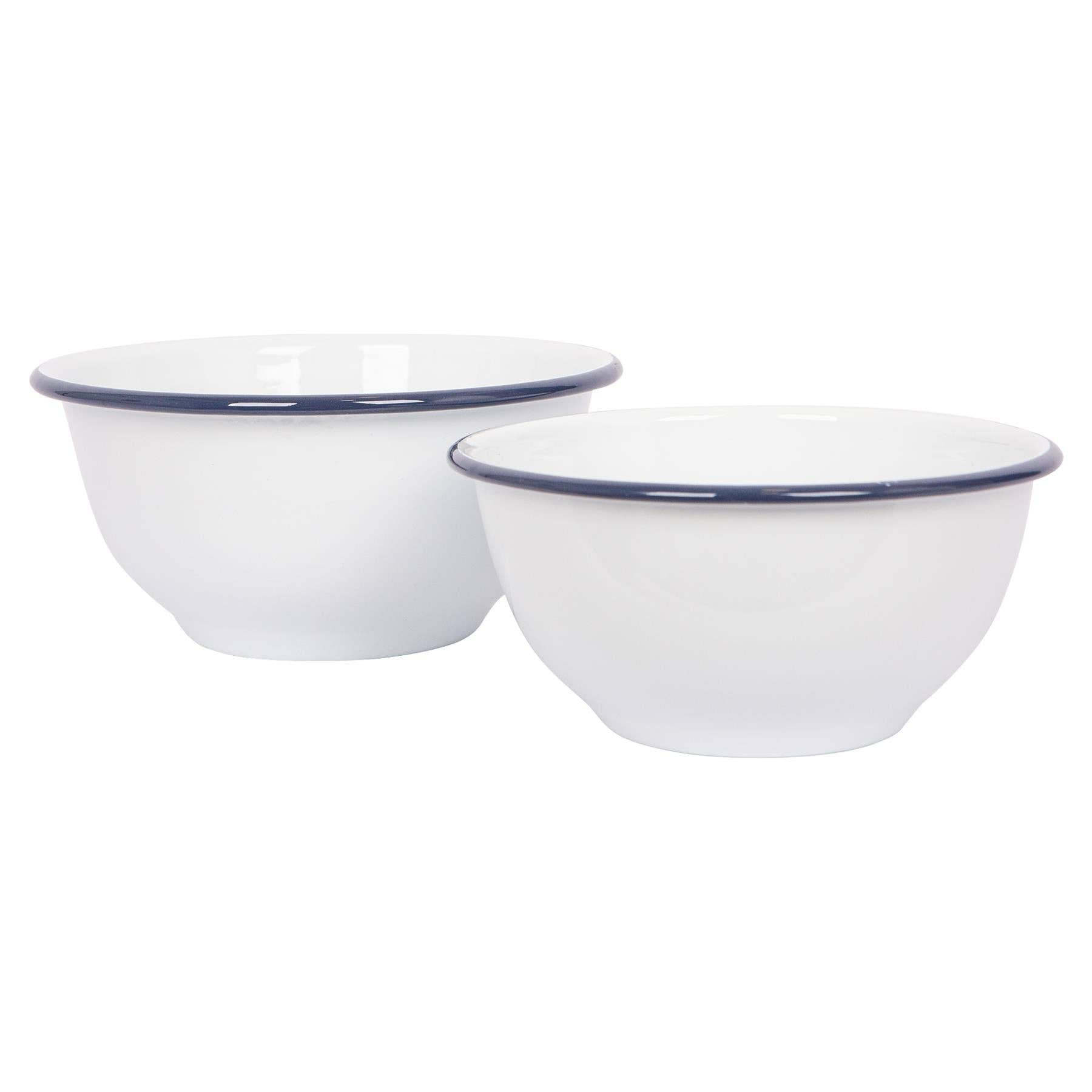 Navy Rim Enamel Mixing Bowl Set - Rinkit Pty Ltd - Nest & Bird