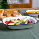 Navy Rim Enamel Pie Dish - Rinkit Pty Ltd - Nest & Bird