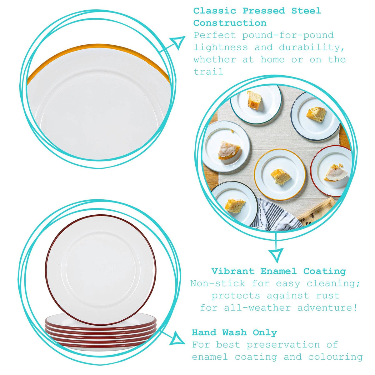 Navy Rim Enamel Side Plate - Rinkit Pty Ltd - Nest & Bird